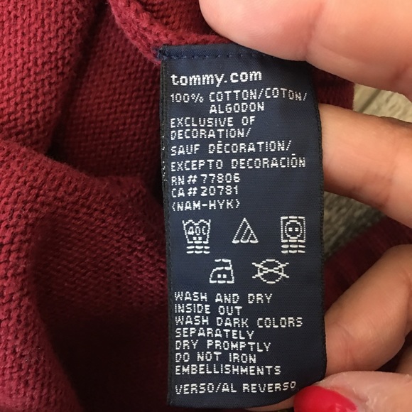 Tommy Hilfiger Burgundy Fill Zip Knit Sweater - Picture 8 of 8